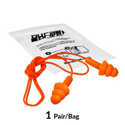 DuraDrive Orange Reusable Corded Triple-Flange Silicone Earplug with 25 dB NRR (200-Pair)