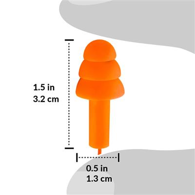 DuraDrive Orange Reusable Corded Triple-Flange Silicone Earplug with 25 dB NRR (200-Pair)