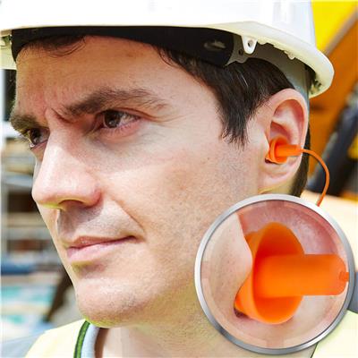 DuraDrive Orange Reusable Corded Triple-Flange Silicone Earplug with 25 dB NRR (100-Pair)