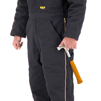 DuraDrive Men's Black Cotton Canvas Insulated Coverall