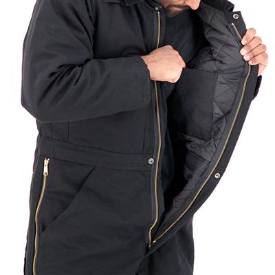 DuraDrive Men's Black Cotton Canvas Insulated Coverall