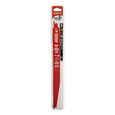 Freud Diablo DS1214BGP5 12 in. 8/14-TPI Bi-Metal-Tipped General Purpose Reciprocating Saw Blade (5-Pack)