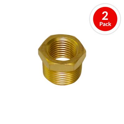 DuraDrive P452 3/8 in. Male x 1/4 in. Female Brass Pipe Bushing Coupler Air Hose Fitting (2-Pack)