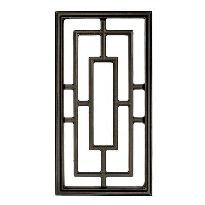 Nuvo Iron ACW57 17-1/4 in. x 8-5/8 in. Decorative Rectangle Black Cast Aluminum Wooden Fence and Gate Insert