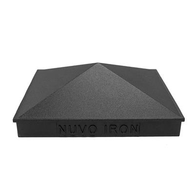 Nuvo Iron PCP03 5-1/2 in. x 5-1/2 in. Black Aluminum Wooden Fence and Gate Pyramid Post Cap