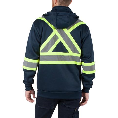 DuraDrive Men's Navy Hi-Vis Class 1 Level 2 Hoodie with Detachable Hood