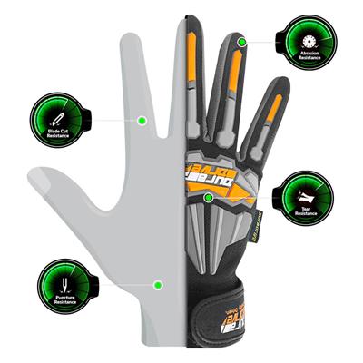 DuraDrive Black/Grey ATOM PVC Dot Grip Impact-Resistant Touch-Screen Work Gloves