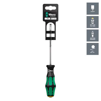 Wera 05100044001 335 SB Kraftform Plus 1.0 x 5.5 x 125mm Slotted Drive Screwdriver