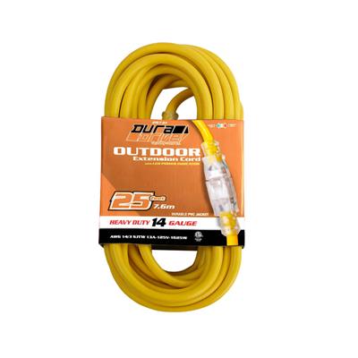 DuraDrive 25 ft. 14/3 SJTW Lighted Single Tap Power Extension Cord