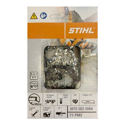 STIHL 3670 005 0064/71PM3 0.25 in. x 0.043-Gauge 64 Drive Links Micro Oilomatic Chain