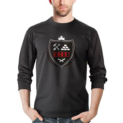 IHL L.SLEEVE COTTON T-SHIRT W/ELITE BADGE LOGO BK