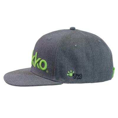 Gekko Dark Heather Grey Flat Brim Cap with Snap-Back Closure