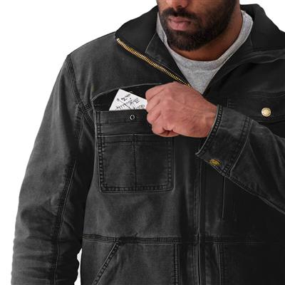 DuraDrive Men's SONI Black Vintage Lined Utility Jacket