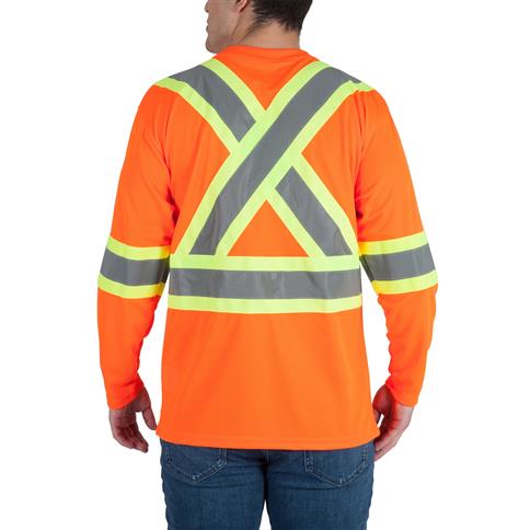 DuraDrive Men's Orange Hi-Vis Long Sleeve Cooling Safety T-Shirt