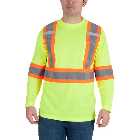 DuraDrive Men's Yellow Hi-Vis Long Sleeve Cooling Safety T-Shirt