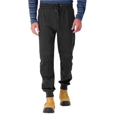 DuraDrive Men's VAGABOND Black Jogger Work Pants with Knee-Pad Pockets