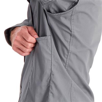 DuraDrive Men's HERO RED LABEL Grey Ripstop Long Sleeve Work Shirt