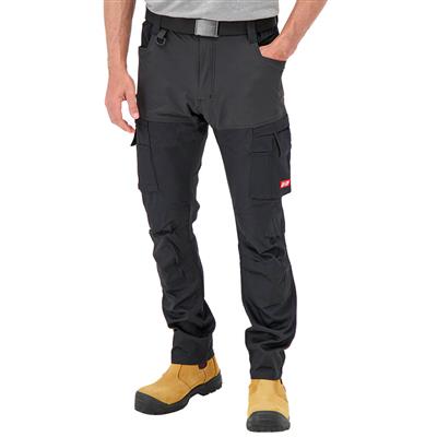 DuraDrive Men's TRILL RED LABEL Black Water Repellent Slim Cut Utility Work Pants