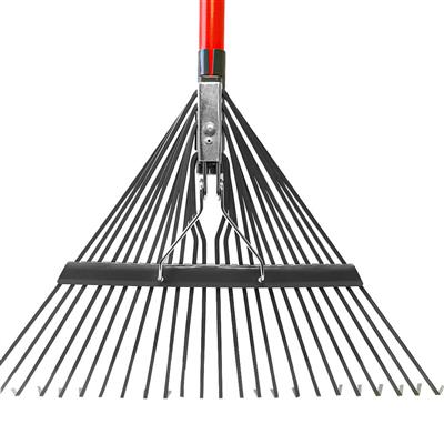 DuraDrive 71 in. x 24 in. 24-Tine Fibreglass Long Handle Forged Springback Metal Head Lawn Rake