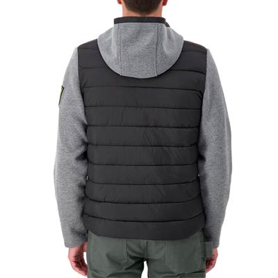 DuraDrive Men's WIZARD GREEN LABEL Black and Grey Quilted Hooded Jacket