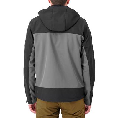 DuraDrive Men's FIGHTER GREEN LABEL Black and Grey Water Resistant Hooded Softshell Jacket