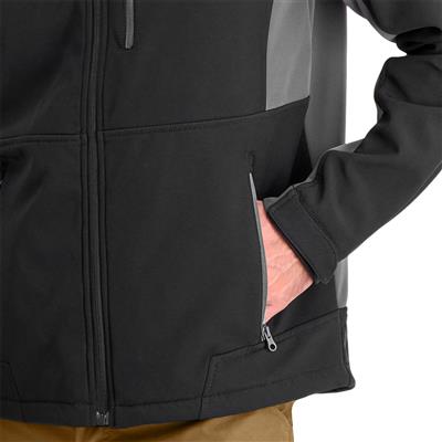 DuraDrive Men's FIGHTER GREEN LABEL Black and Grey Water Resistant Hooded Softshell Jacket