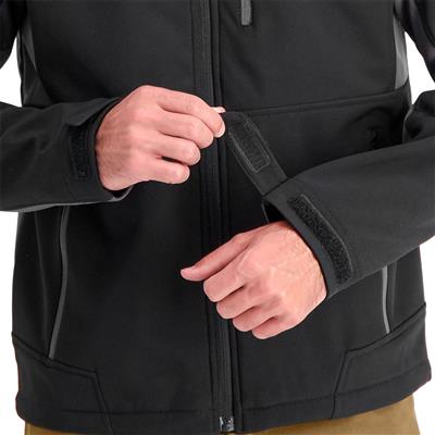 DuraDrive Men's FIGHTER GREEN LABEL Black and Grey Water Resistant Hooded Softshell Jacket