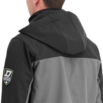 DuraDrive Men's FIGHTER GREEN LABEL Black and Grey Water Resistant Hooded Softshell Jacket