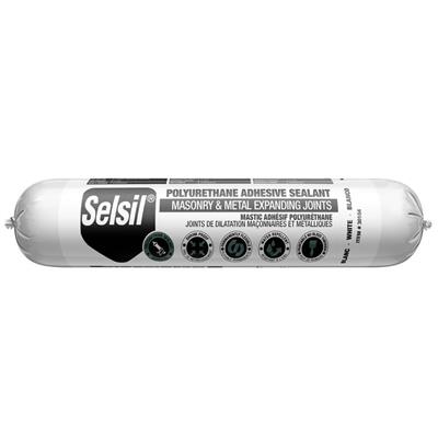 Selsil 600-mL White Masonry and Metal Expanding Joints Polyurethane Adhesive Sealant Sausage