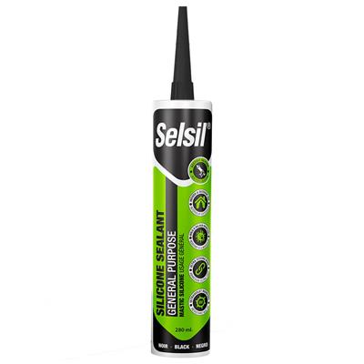 Selsil 280-mL Black General Purpose Silicone Sealant