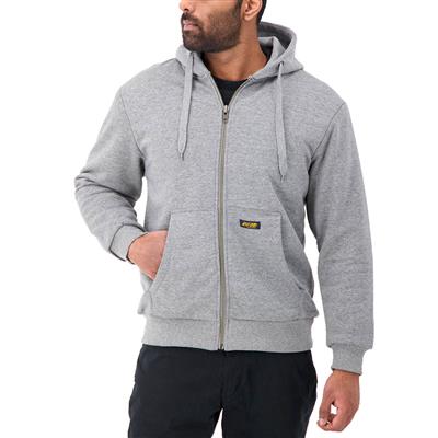 DuraDrive Black Label Waffle Lined Zipper Light Grey Hoodie