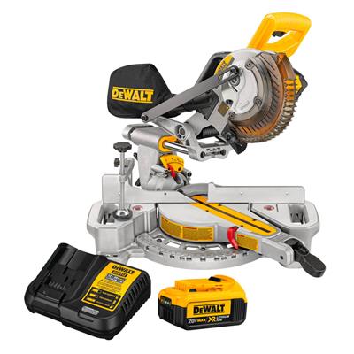  DEWALT DCS361M1 20-Volt MAX Lithium-Ion 7-1/4 in. Cordless Sliding Mitre Saw Kit