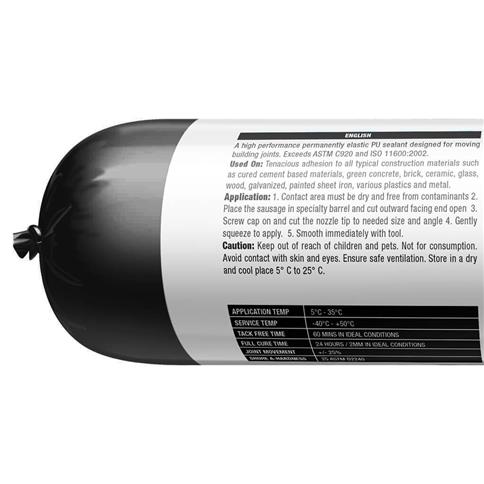 Selsil 600-mL Black Masonry and Metal Expanding Joints Polyurethane Adhesive Sealant Sausage