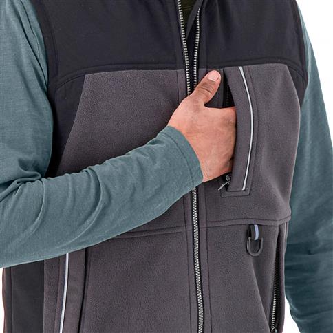 DuraDrive YOLO Men's RED LABEL Charcoal/Black Fleece Work Vest