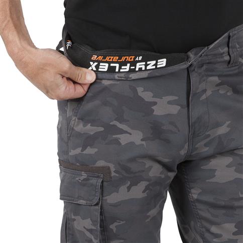 DuraDrive Men's INVICTA Grey Camouflage Cargo Work Pants with Knee-Pad Pockets