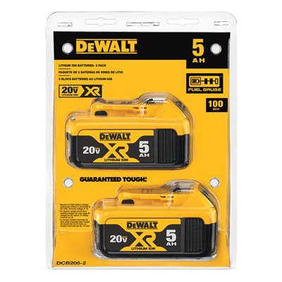 DEWALT DCB205-2 20-Volt MAX XR 5.0 Ah Lithium-Ion Battery (2-Pack)