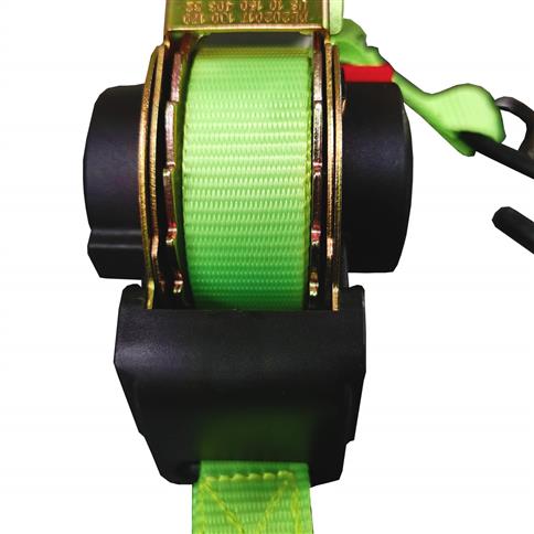 Gekko AH-003C 1 in. x 12 ft. 470 lb. Working Load Limit Spring Retractable Ratchet Tie Down Strap with S-Hooks (2-Pack)