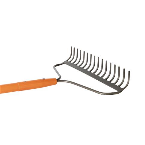 DuraDrive R101-16FL 68 in. 16-Tine Fibreglass Long Handle Hardened Steel Head Bow Rake