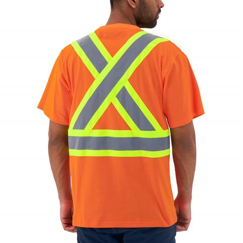 DuraDrive Men's Orange Hi-Vis Short Sleeve Cotton Safety T-Shirt