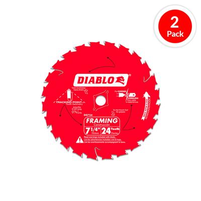 Freud Diablo D0724PX 7-1/4 in. 24-Tooth Wood Framing Saw Blade (2-Pack)