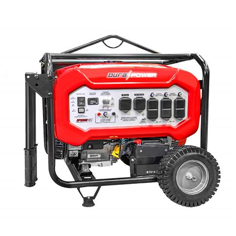 DuraDrive DP8000XEC 7,100-Watt 420cc Gas Generator with Wheeled Cart and Lifting Hook