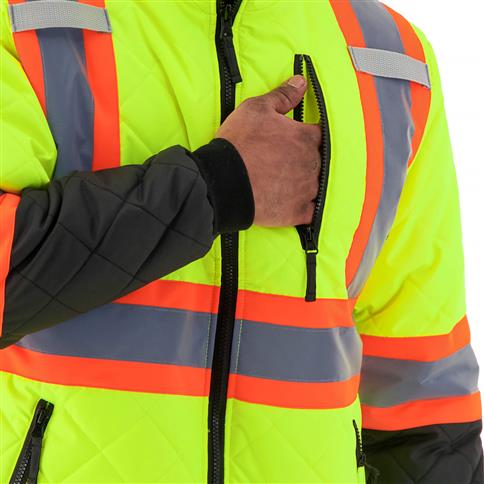 DuraDrive Men's Yellow Hi-Vis Lined Freezer Jacket