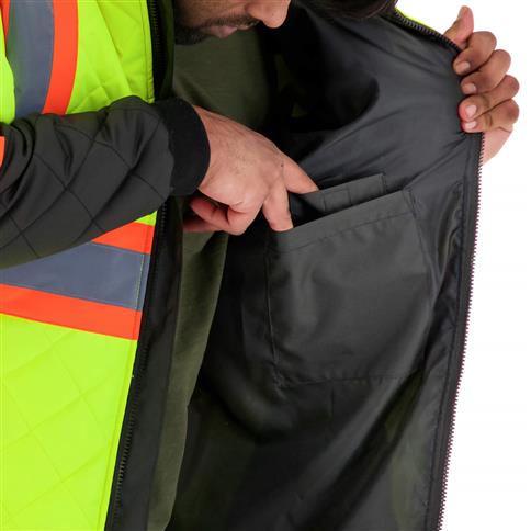 DuraDrive Men's Yellow Hi-Vis Lined Freezer Jacket