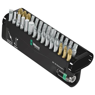 Wera 05056440001 Bit-Check 30 Universal 1 Rapidaptor Bit holder and Bit Set (30-Piece)