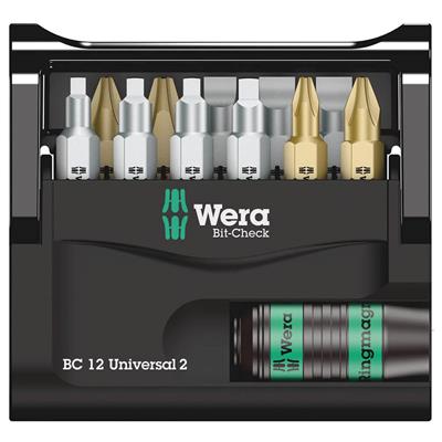 Wera 05136387001 Bit-Check 12 Universal 2 Rapidaptor Bit Holder and Bit Set (12-Piece)