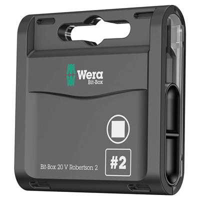 Wera 05057790001 868/1 V Square #2 x 25 mm Bit-Box Robertson Bits (20-Pack)