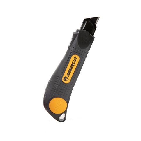 SABERCUT RUBBER CUSHION GRIP WHEEL LOCK UTILITY KNIFE 18MM