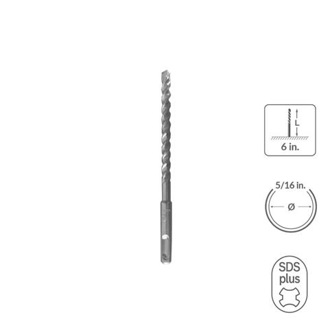 SABERCUT 5/16 in. x 6 in. SDS PLUS 3-Cutter Carbide Tip Concrete & Rebar Drill Bit