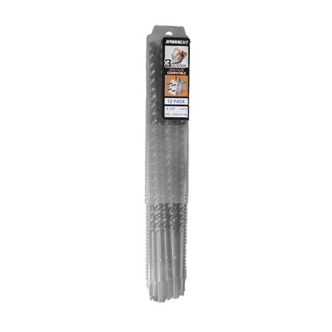 SABERCUT 3/8 in. x 12 in. SDS PLUS 3-Cutter Carbide Tip Concrete & Rebar Drill Bit (12-Pack)