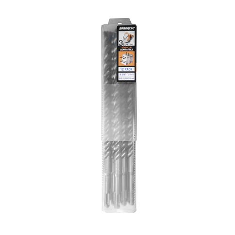 SABERCUT 5/8 in. x 12 in. SDS PLUS 3-Cutter Carbide Tip Concrete & Rebar Drill Bit (12-Pack)